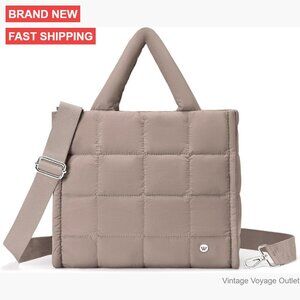 Puffer Crossbody Tote Bag Nylon Weekender Overnight Shoulder Handbag